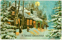 Ретро открытки - Счастливого Рождества. Рождественские гости