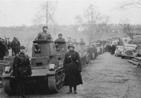 Литва - Литовский бронеотряд на марше. Октябрь 1939 г.