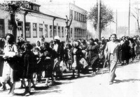 Литва - Колонна еврейских женщин и детей под конвоем литовской 