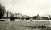 Литва - Вид на мост Королевы Луизы и город с северного берега реки Мемель, со стороны Литвы.