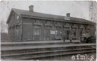 Литва - Железнодорожный вокзал станции Безданы во время немецкой оккупации 1916-1918 гг в Первой Мировой войне