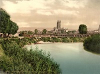Англия - Cathedral from river Gloucester England Великобритания,  Англия,  Юго-Западная Англия
