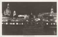 Дрезден - Дрезден.  Панорама старого міста вночі.