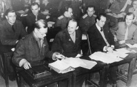 Нюрнберг - В ложе для прессы на заседании Международного трибунала над военными преступниками