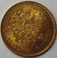 Старинные деньги (бумажные, монеты) - Александр III 5 рублей 1889 Au (зол)