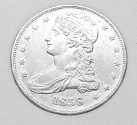 Старинные деньги (бумажные, монеты) - Аверс 50 центов США 1838 года