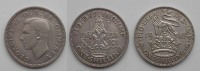 Старинные деньги (бумажные, монеты) - Шотландский и английский шиллинги короля Георга VI