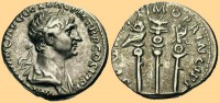 Старинные деньги (бумажные, монеты) - Денарий 113 г.