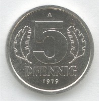 Старинные деньги (бумажные, монеты) - 5 пфеннигов