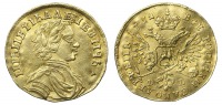 Старинные деньги (бумажные, монеты) - Червонец 1712 г.