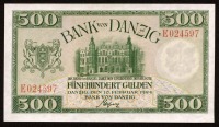 Старинные деньги (бумажные, монеты) - 500 гульденов Bank of Danzig