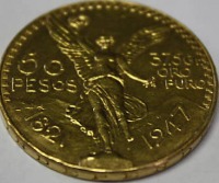 Старинные деньги (бумажные, монеты) - Мексика 1947, 50 золотых песо, Mexico Bullion Coin Fifty