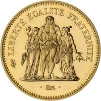 Старинные деньги (бумажные, монеты) - Франция 50 франков 1980 год