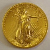 Старинные деньги (бумажные, монеты) - 20 долларов 1907 года, золото