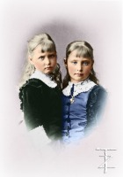Ретро знаменитости - Принцессы Алиса и Мария Гессенские . 1878 . Дармштадт.