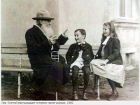 Ретро знаменитости - Лев Толстой с внуками. 1909 год.
