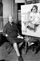 Ретро знаменитости - Портрет художницы Элис Нил в своей студии