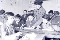 Бишкек - Занятия на курсах радистов при школе связи Осоавиахима города Фрунзе, организованных для школьников старших классов