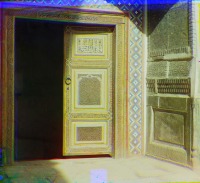 Узбекистан - Самарканд. Входная дверь правой стороны Тилля-Кари, 1911