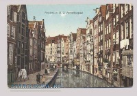 Нидерланды - Открытка — Амстердам. Улица Achterburgwal ведущая в Квартал красных фонарей