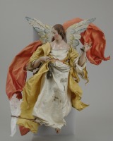 Игрушки - Ангел в белом платье с жёлтым и оранжевым тканями