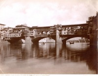 Флоренция - Ponte Vecchio, rifondato nel 1345, coll'opera di Taddeo Gaddi