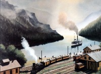Железная дорога (поезда, паровозы, локомотивы, вагоны) - Картина Говарда Фогга