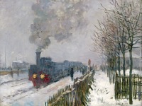 Железная дорога (поезда, паровозы, локомотивы, вагоны) - Картина Клода Моне 