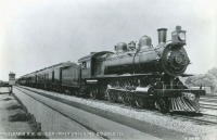 Железная дорога (поезда, паровозы, локомотивы, вагоны) - Паровоз №2323 типа 2-2-1 с пассажирским поездом.
