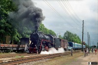 Железная дорога (поезда, паровозы, локомотивы, вагоны) - Паровоз Л-3297 с концертным поездом на ст.Тарту,Эстония