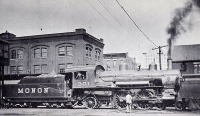 Железная дорога (поезда, паровозы, локомотивы, вагоны) - Паровоз №301 на пересечении с Тэйлор-стрит,Чикаго,США