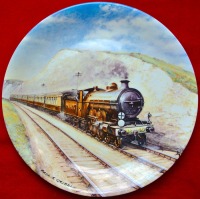 Железная дорога (поезда, паровозы, локомотивы, вагоны) - Тарелка коллекционная,паровоз 