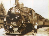 Железная дорога (поезда, паровозы, локомотивы, вагоны) - Паровоз 159-649 с поездом