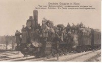 Железная дорога (поезда, паровозы, локомотивы, вагоны) - Германские и австрийские солдаты прибывают в Киев