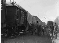 Железная дорога (поезда, паровозы, локомотивы, вагоны) - Эшелон чехословацкого легиона на станции Транссиба