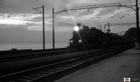 Железная дорога (поезда, паровозы, локомотивы, вагоны) - Паровоз Эр774-69 с туристическим поездом №801 на ст.Шепси,Краснодарский край