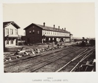 Железная дорога (поезда, паровозы, локомотивы, вагоны) - Станция в г.Ларами,штат Вайоминг,США