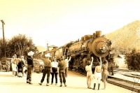Железная дорога (поезда, паровозы, локомотивы, вагоны) - Поезд на ст.Палм-Спрингс Южной Тихоокеанской ж.д.