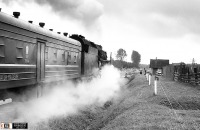 Железная дорога (поезда, паровозы, локомотивы, вагоны) - Паровоз Л-4074 с пригородным поездом прибывает на ст.Ранцево,Тверская область
