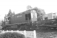 Железная дорога (поезда, паровозы, локомотивы, вагоны) - Тепловоз ТГМ6-0044 с платформой