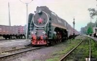 Железная дорога (поезда, паровозы, локомотивы, вагоны) - Паровоз П36-0071 с туристическим поездом на ст.Верхний Уфалей,Челябинская область