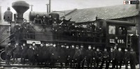 Железная дорога (поезда, паровозы, локомотивы, вагоны) - Паровоз Щ-695 и железнодорожники депо Шарья