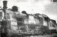 Железная дорога (поезда, паровозы, локомотивы, вагоны) - Паровоз Эг-5252 с первым поездом руды,гора Магнитная