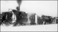Железная дорога (поезда, паровозы, локомотивы, вагоны) - Паровой роторный снегоочиститель и паровоз №97 типа 1-4-0