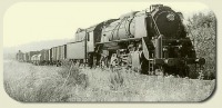 Железная дорога (поезда, паровозы, локомотивы, вагоны) - Паровоз с грузовым поездом на перегоне Муно-Гербомонт