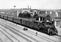 Железная дорога (поезда, паровозы, локомотивы, вагоны) - Паровоз серии Г типа 2-3-0 с поездом на ст.Манжоули