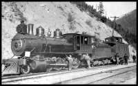 Железная дорога (поезда, паровозы, локомотивы, вагоны) - Паровоз №60 со служебным вагоном Северная Тихоокеанская ж.д.