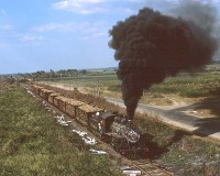 Железная дорога (поезда, паровозы, локомотивы, вагоны) - Паровоз №1621 с поездом сахарного тростника