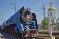 Железная дорога (поезда, паровозы, локомотивы, вагоны) - Паровоз П36-0218 в музее истории Северо-Кавказской ж.д.