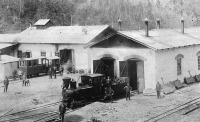 Железная дорога (поезда, паровозы, локомотивы, вагоны) - Депо узкоколейной ж.д.в поселке Тетюхе